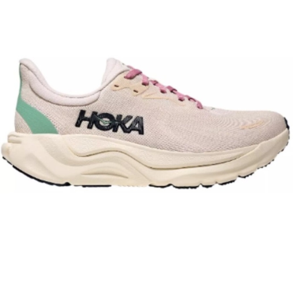 Hoka W Arahi 8 Women's Cream and Pink Athletic Shoes